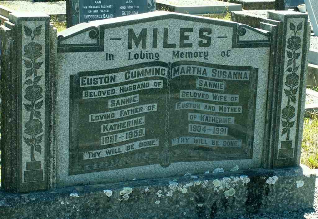MILES Euston Cumming 1881-1959 &amp; Martha Susanna 1904-1991