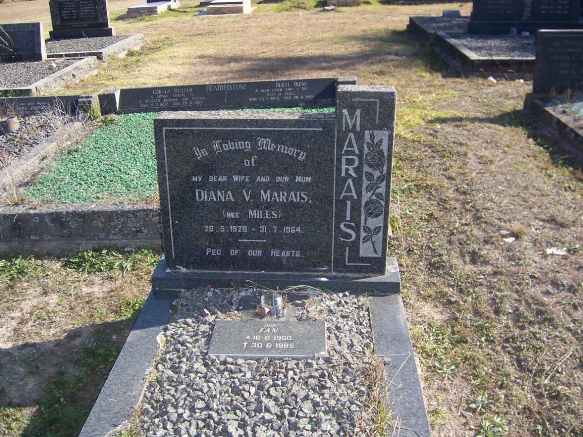 MARAIS Diana V. nee MILES 1928-1964 :: MARAIS Ian 1960-1985