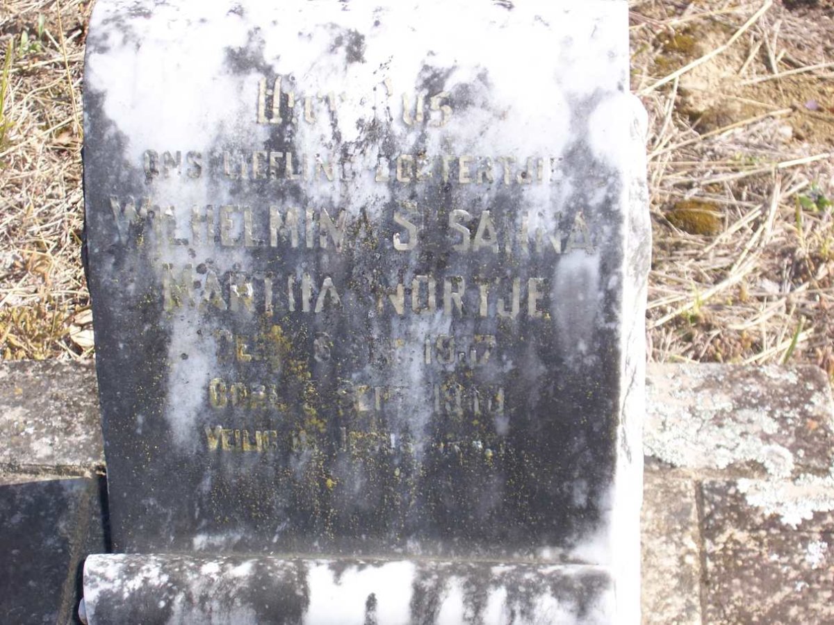 NORTJE Wilhelmina Susanna Martha 1907-1910