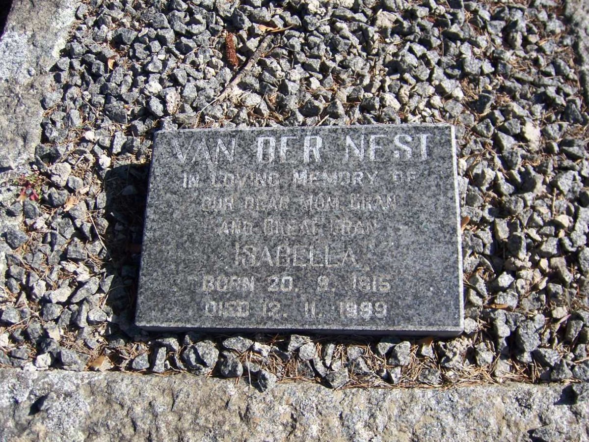 NEST Isabella, VAN DER 1915-1999