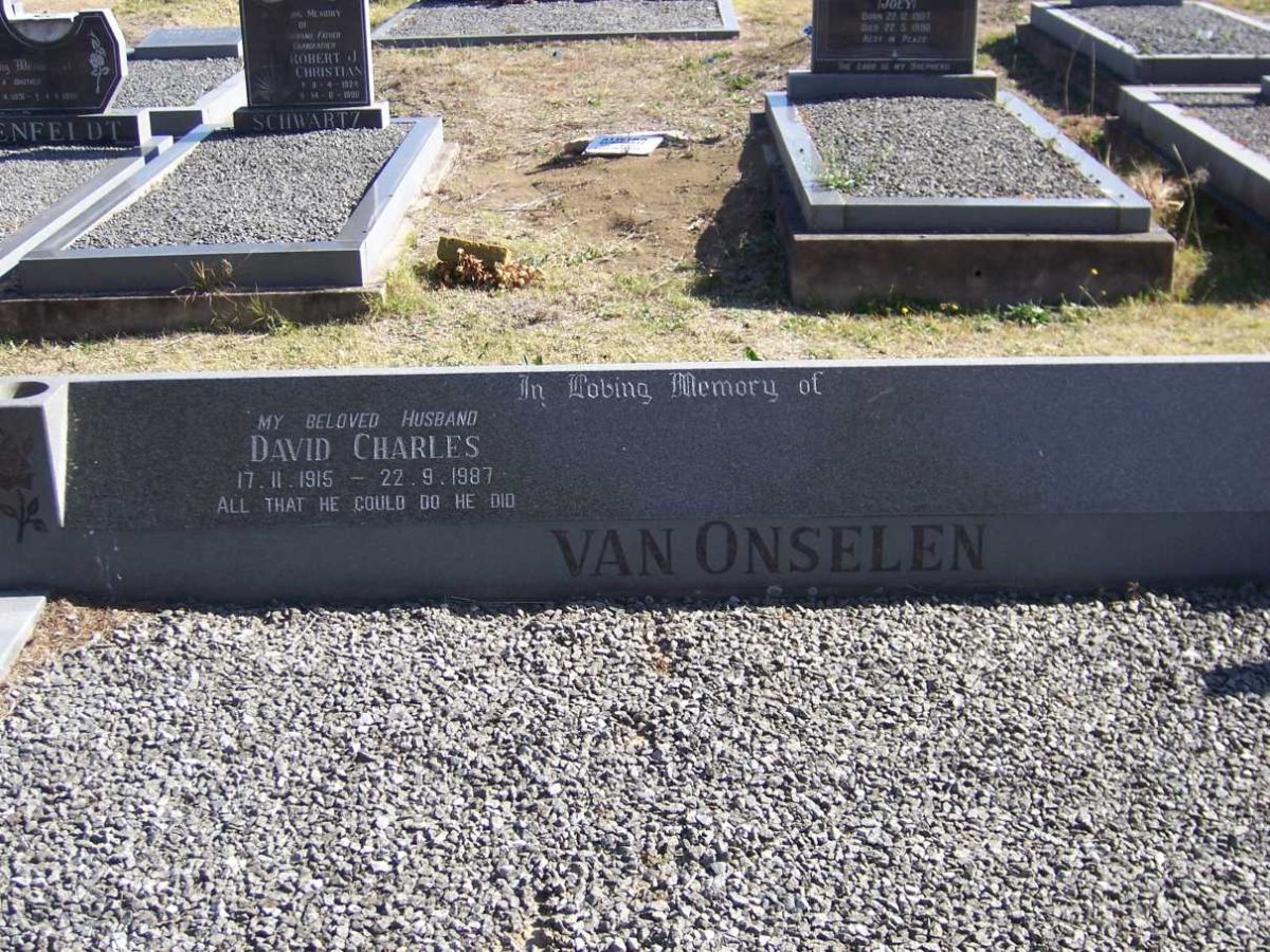 ONSELEN David Charles, VAN 1915-1987