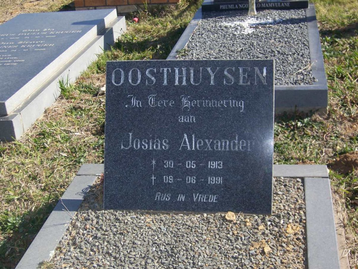 OOSTHUYSEN Josias Alexander 1913-1991