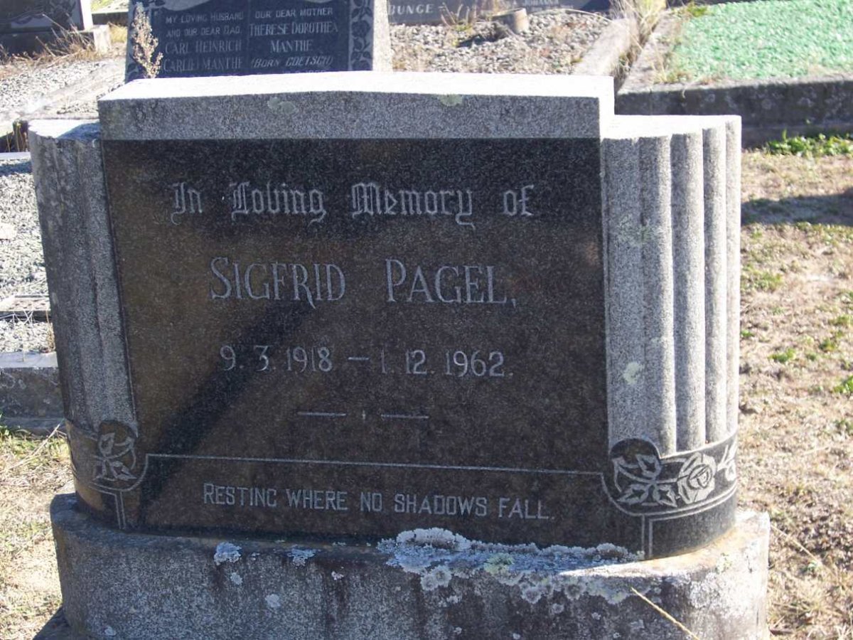 PAGEL Sigfrid 1918-1962