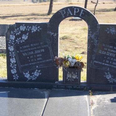 PAPE William Joseph 1909-1980 &amp; Olga Gertie Helene 1909-1985