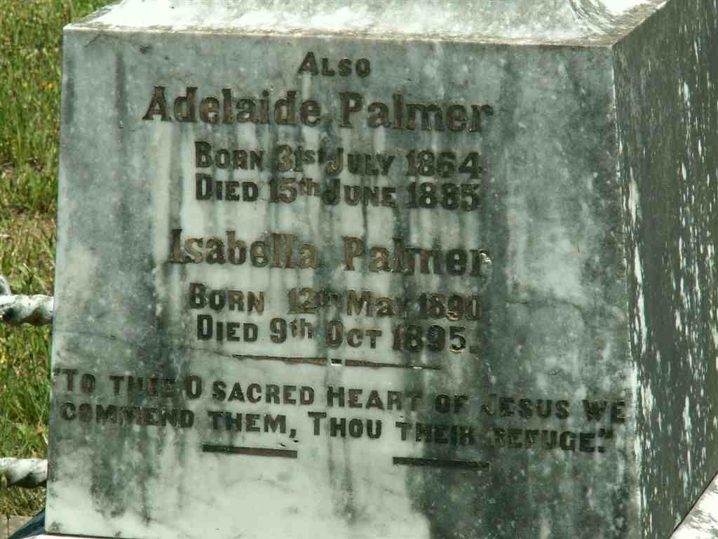 PALMER Adelaide 1864-1885 :: PALMER Isabella 1890-1895