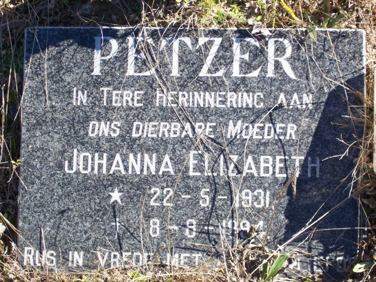 PETZER Johanna Elizabeth 1931-1994