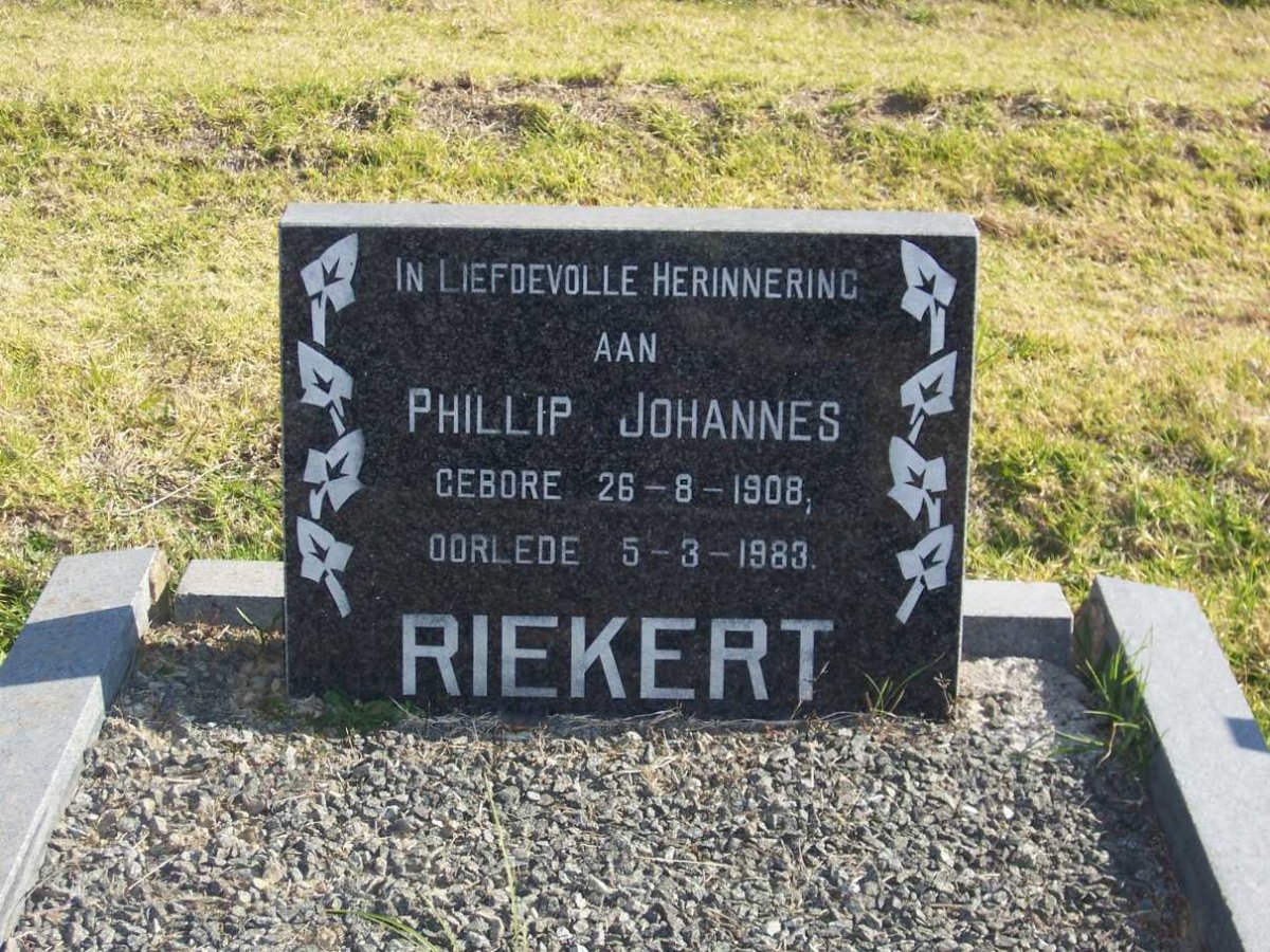 RIEKERT Phillip Johannes 1908-1983