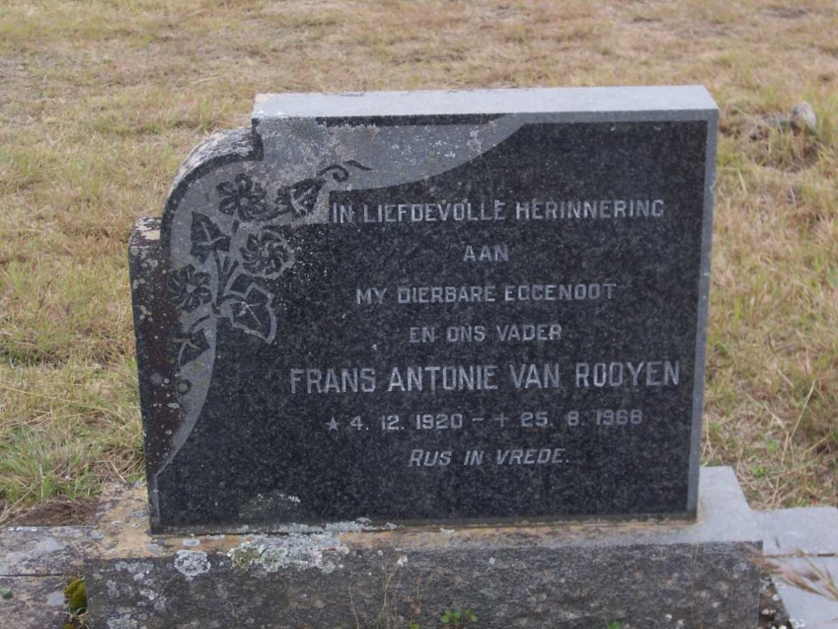 ROOYEN Frans Antonie, van 1920-1968