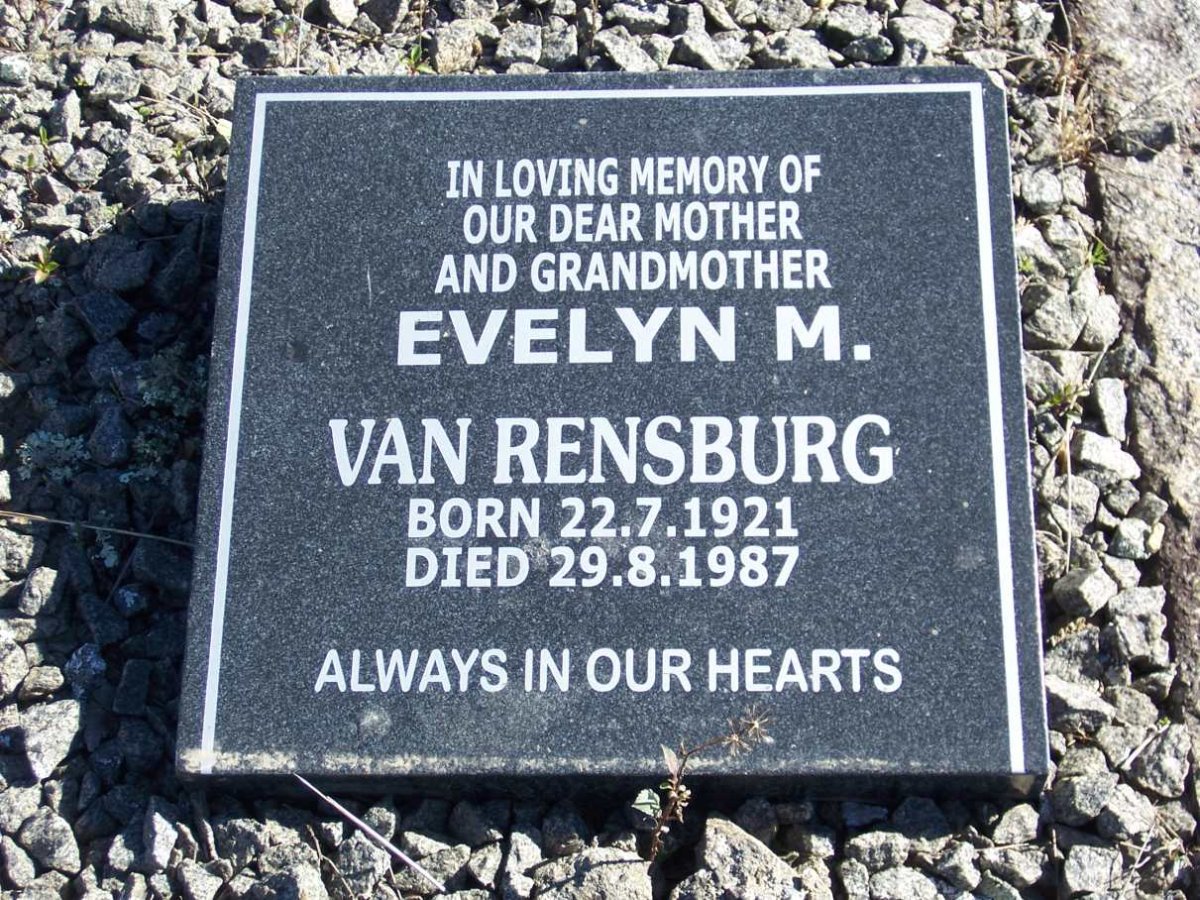 RENSBURG Evelyn M., van 1921-1987