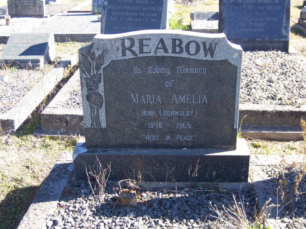 REABOW Maria Amelia nee SCHWULST 1898-1965