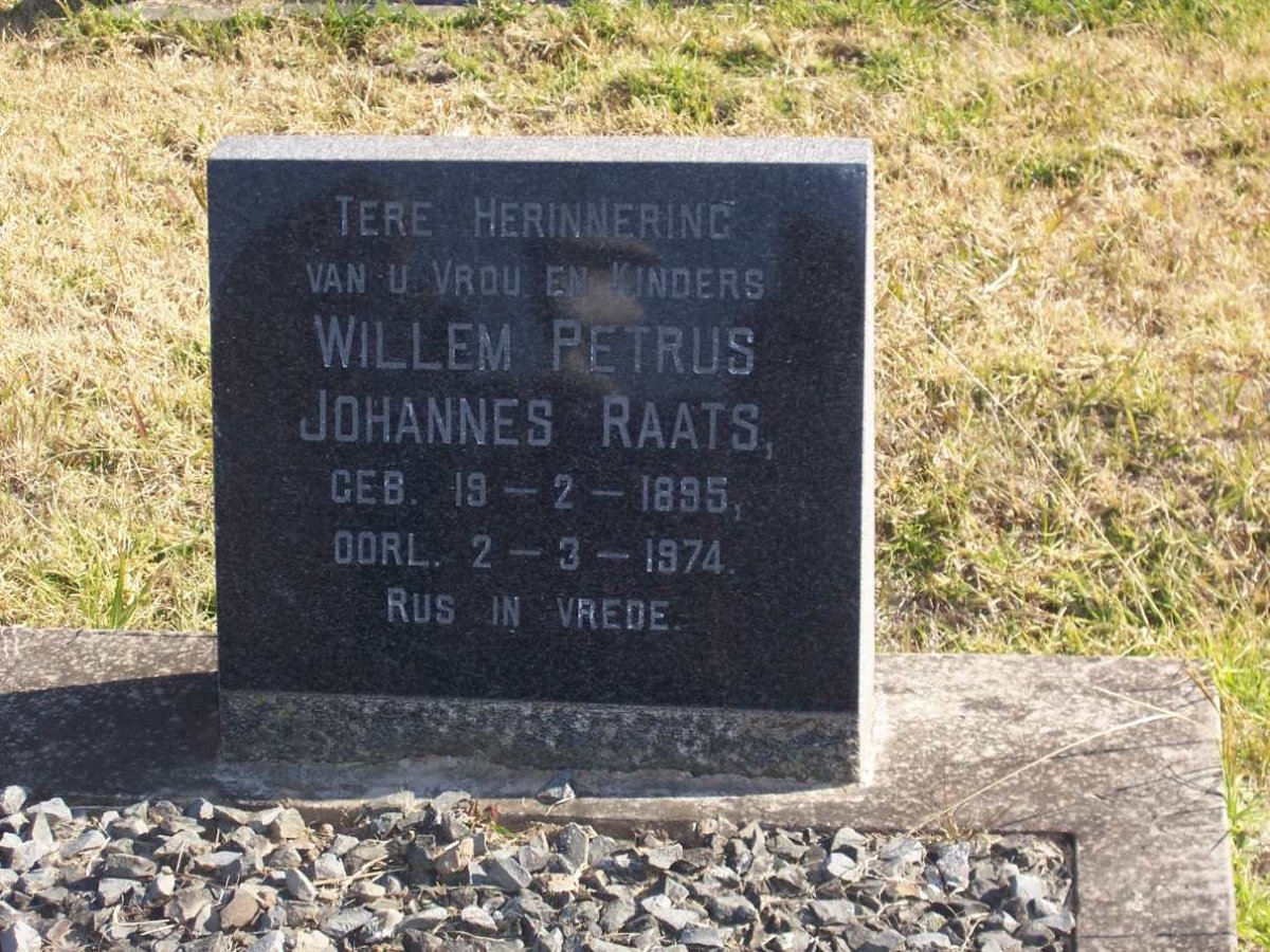 RAATS Willem Petrus Johannes 1895-1974