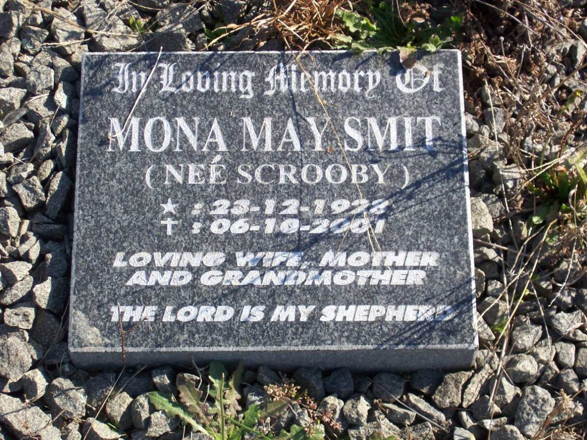 SMIT Mona May nee SCROOBY 1928-2001