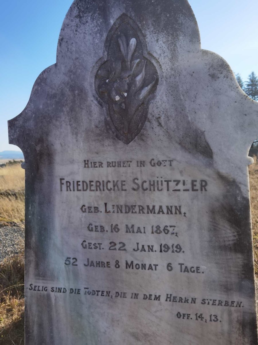 SCHUTZLER Friedericke nee LINDERMANN 1867-1919