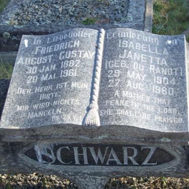 SCHWARZ Friedrich August Gustav 1882-1961 &amp; Isabella Janetta DU RANDT 1904-1980