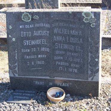 STEINHOFFEL Otto August 1880-1960 &amp; Wilhelmina Anna Louisa BRANDT 1887-1976 :: STEINHOFFEL Bertie Stanley 1985-2001