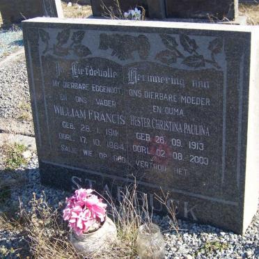 STARBUCK William Francis 1911-1964 &amp; Hester Christina Paulina 1913-2003