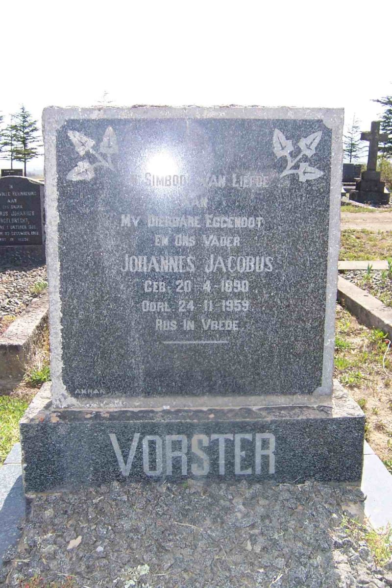 VORSTER Johannes Jacobus 1890-1959