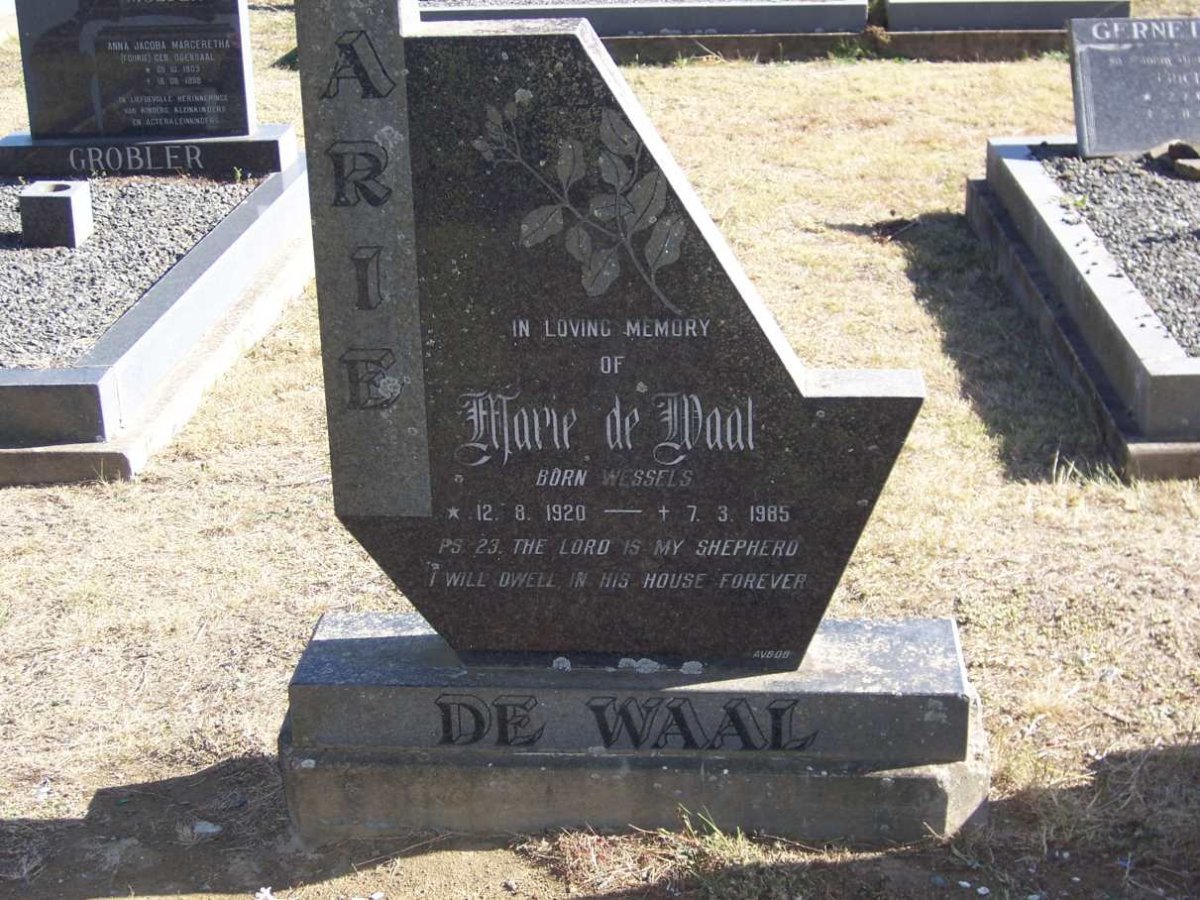 WAAL Marie, de nee WESSELS 1920-1985