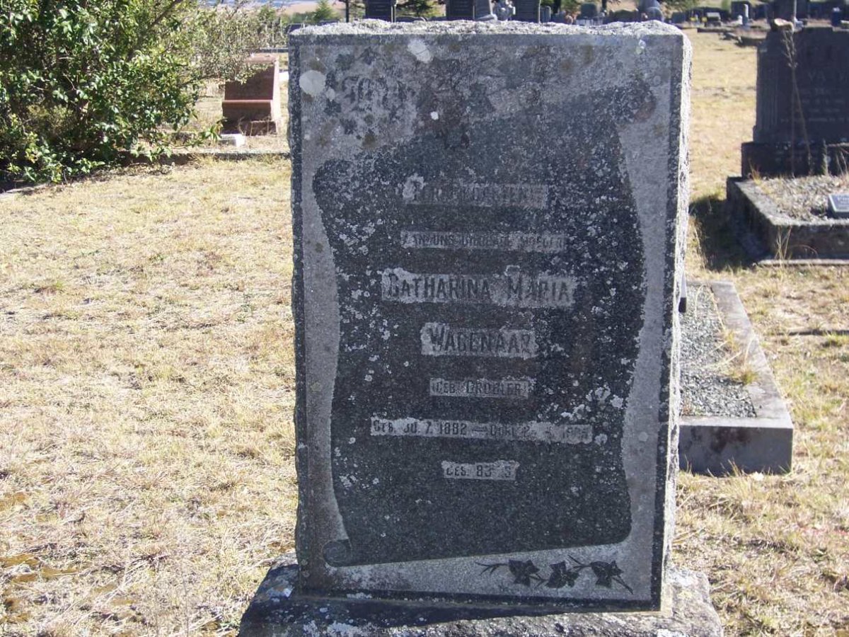 WAGENAAR Catharina Maria nee GROBLER 1882-1935