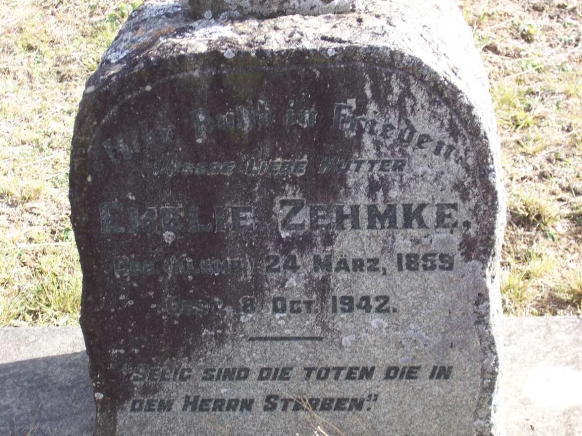 ZEHMKE Emelie nee KLEMP 1859-1942