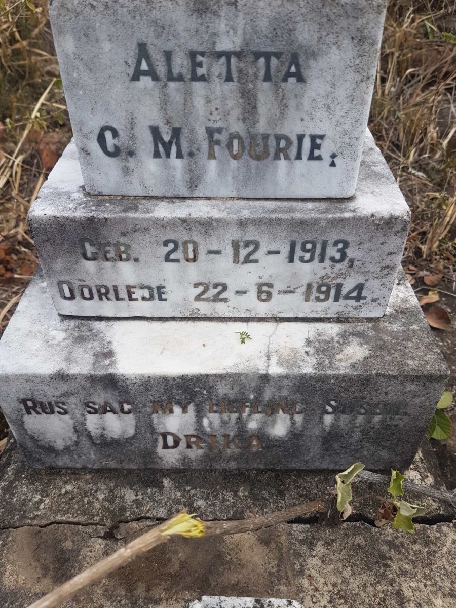 FOURIE Aletta C.M. 1913-1914