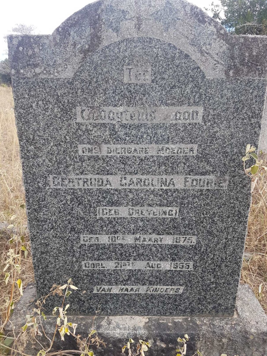 FOURIE Gertruda Carolina nee GREYLING 1875-1955