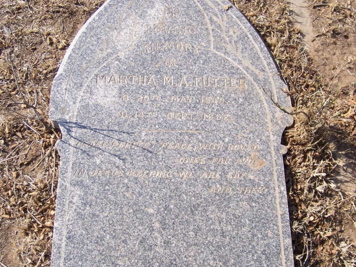FUTTER Martha M.A. 1849-1892