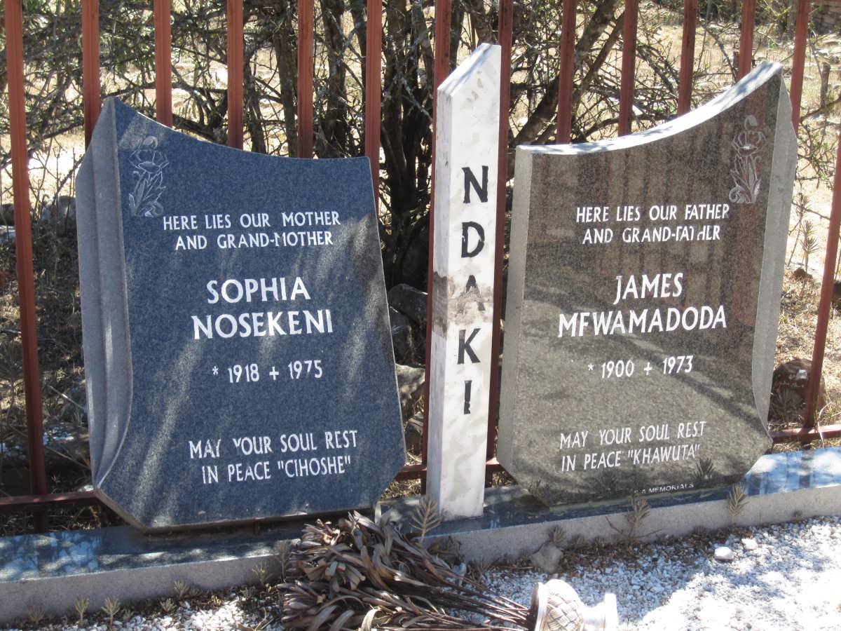 NDAKI James Mfwamadoda 1900-1973 &amp; Sophia Nosekeni 1918-1975