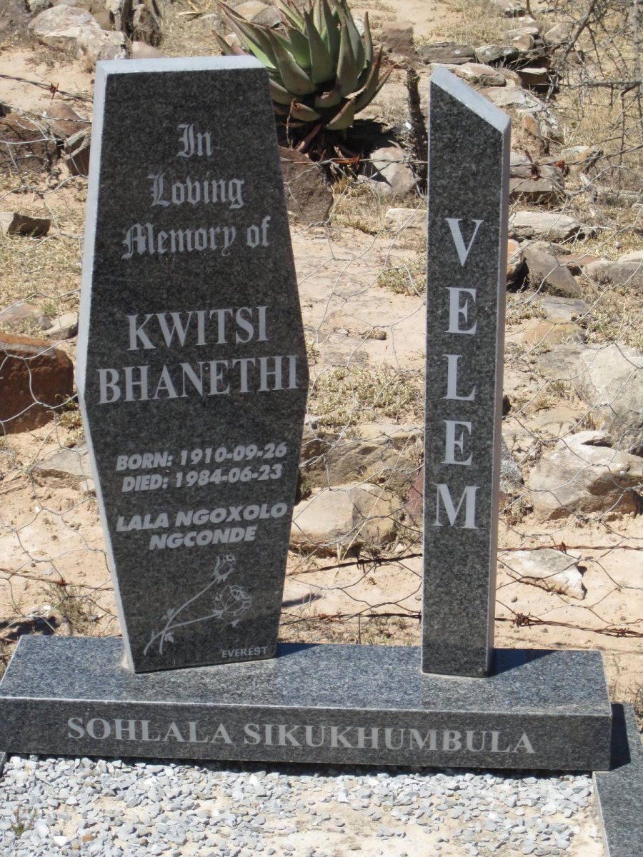 VELEM Kwitsi Bhanethi 1910-1984