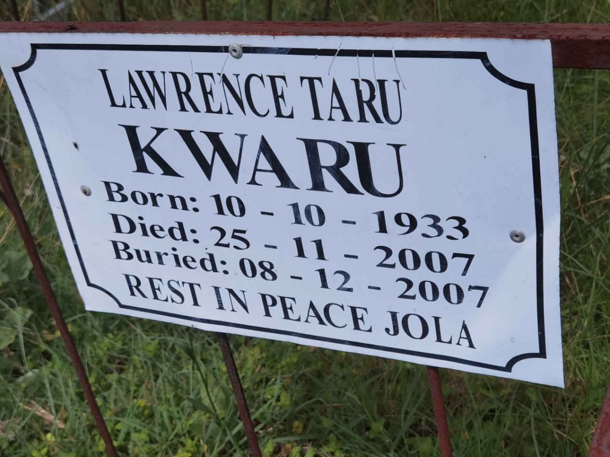 KWARU Lawrence Taru 1933-2007