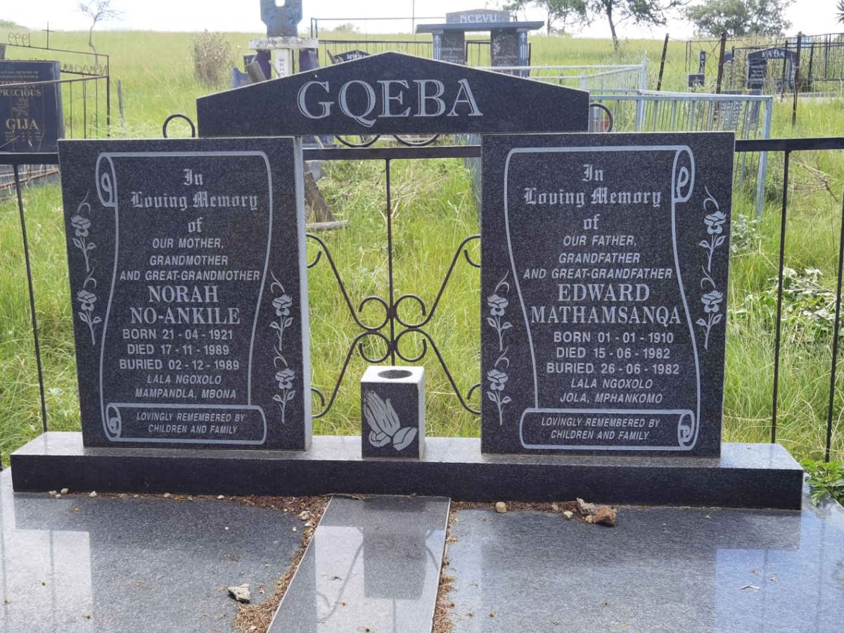 GQEBA Edward Mathamsanqa 1910-1982 &amp; Norah No-Ankile 1921-1989
