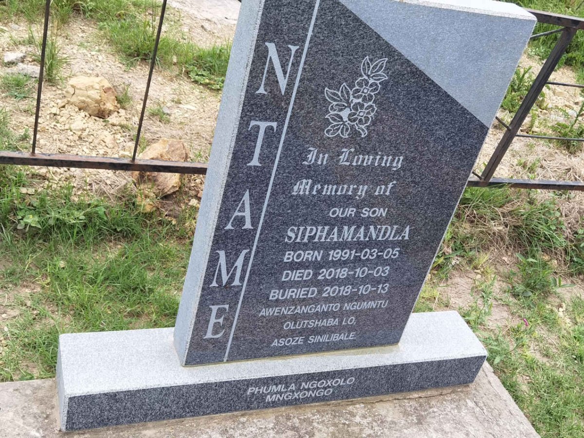 NTAME Siphamandla 1991-2018