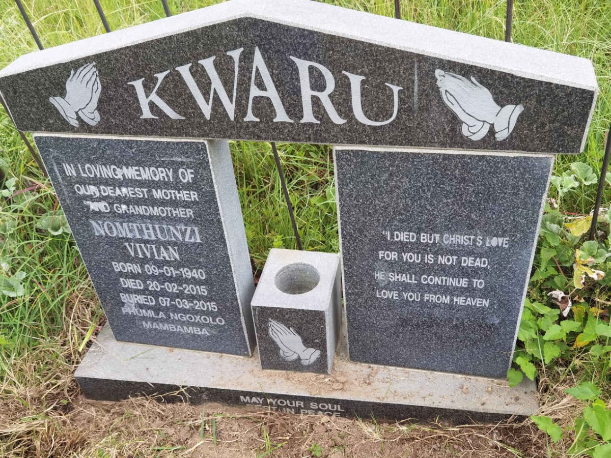 KWARU Nomthunzi Vivian 1940-2015