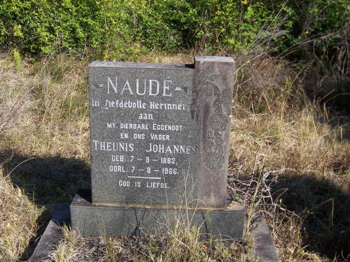 NAUDE Theunis Johannes 1882-1966
