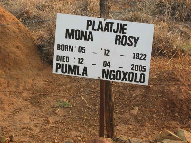 PLAATJIE Mona Rosy 1922-2005