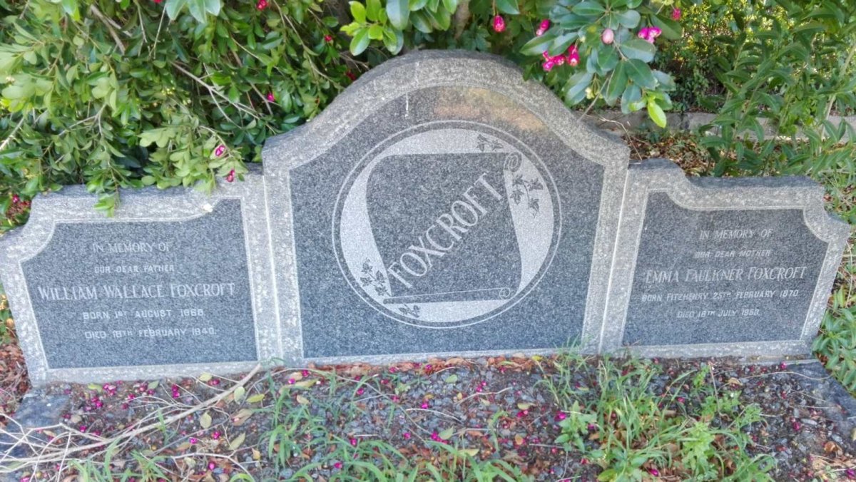 FOXCROFT William Wallace 1868-1940 &amp; Emma Faulkner FITZHENRY 1870-1953