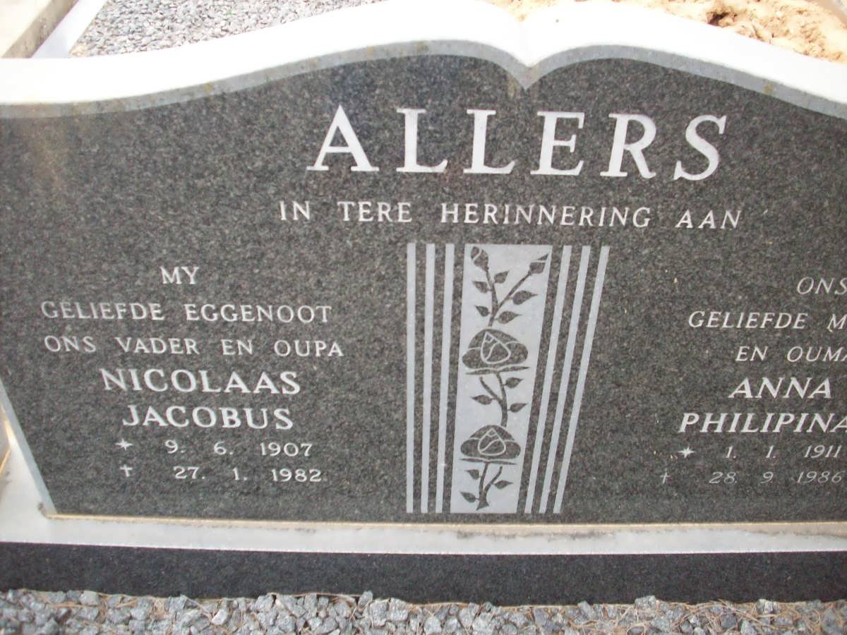 ALLERS Nicolaas Jacobus 1907-1982 &amp; Anna Philipina 1911-1986