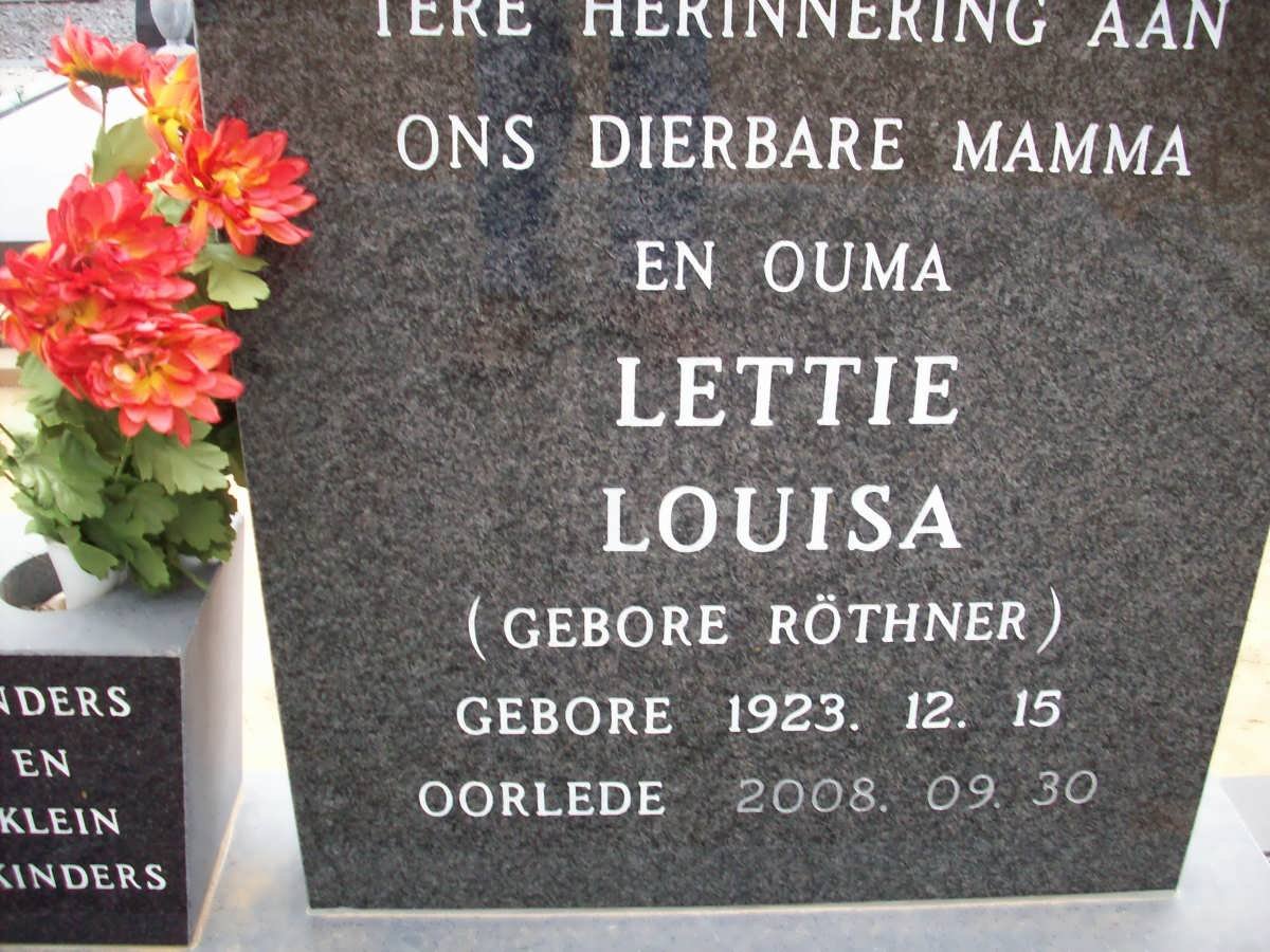 BASSON Lettie Louisa nee ROTHNER 1923-2008