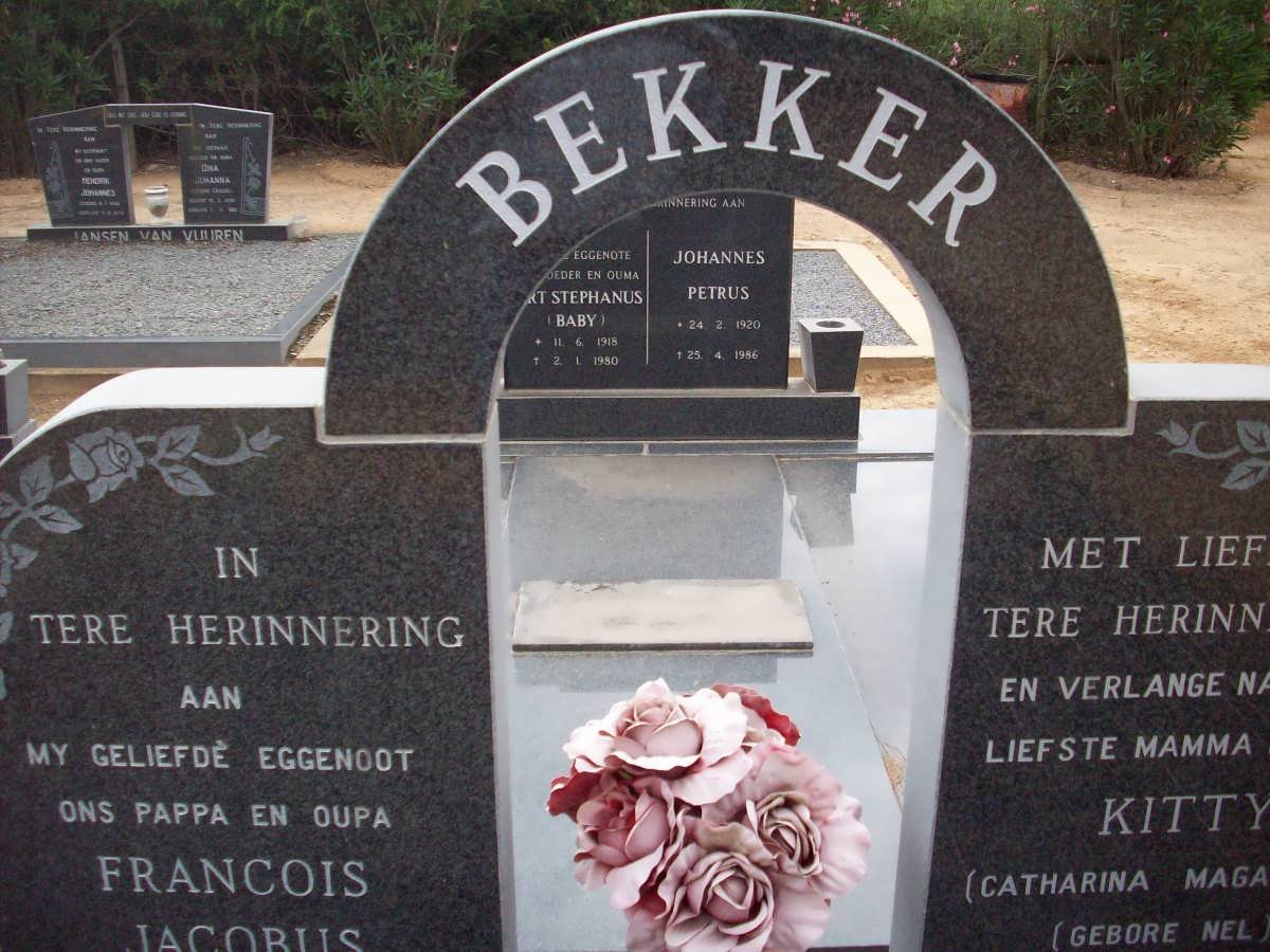 BEKKER Francois Jacobus 1921-1981 &amp; Catherina Magaritha NEL 1922-2006