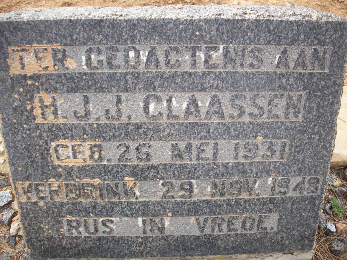 CLAASSEN H.J.J. 1931-1948