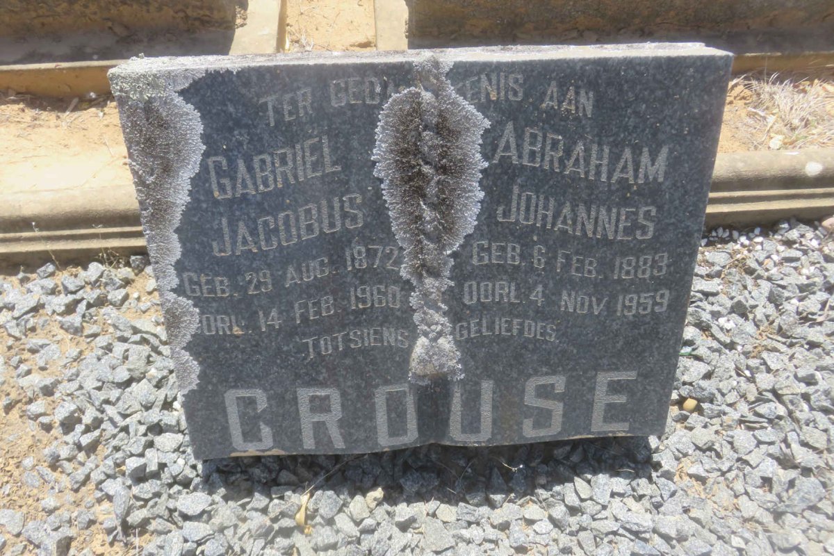 CROUSE Gabriel Jacobus 1872-1960 :: CROUSE Abraham Johannes 1883-1959