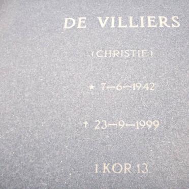 COETZEE Christoffel De Villiers 1942-1999