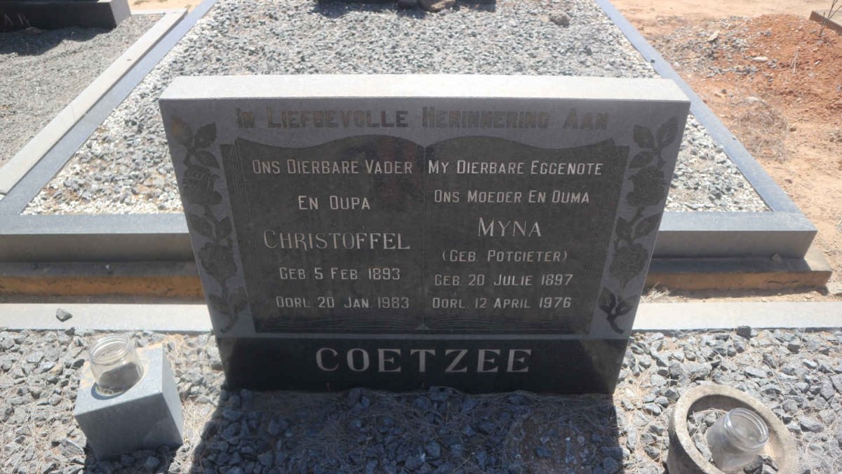 COETZEE Christoffel 1893-1983 &amp; Myna POTGIETER 1897-1976