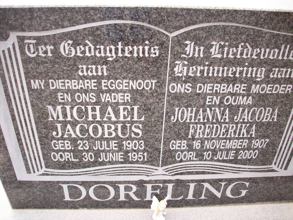 DORFLING Michael Jacobus 1903-1951 &amp; Johanna Jacoba Fredericka 1907-2000