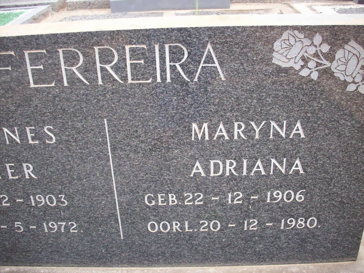 FERREIRA Maryna Adriana 1906-1980