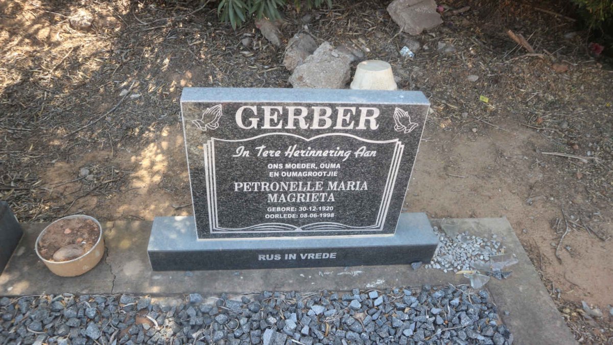 GERBER Petronelle Maria Magrieta 1920-1998