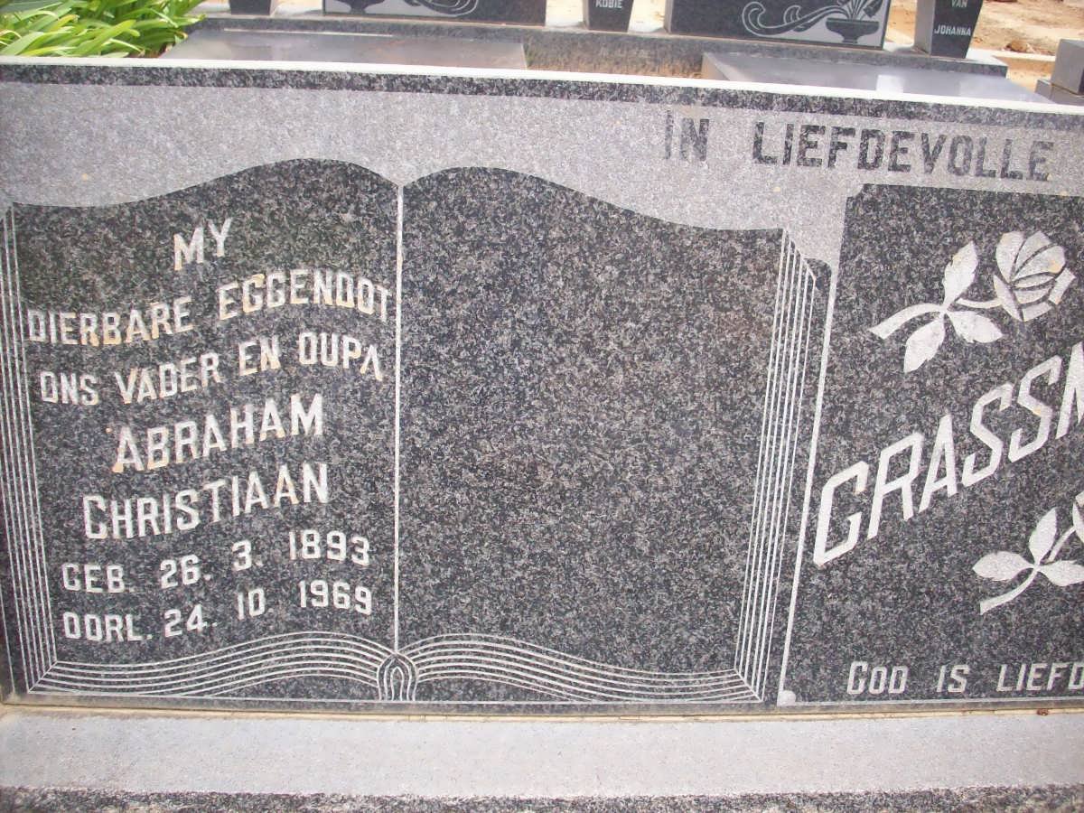 GRASSMAN Abraham Christiaan 1893-1969