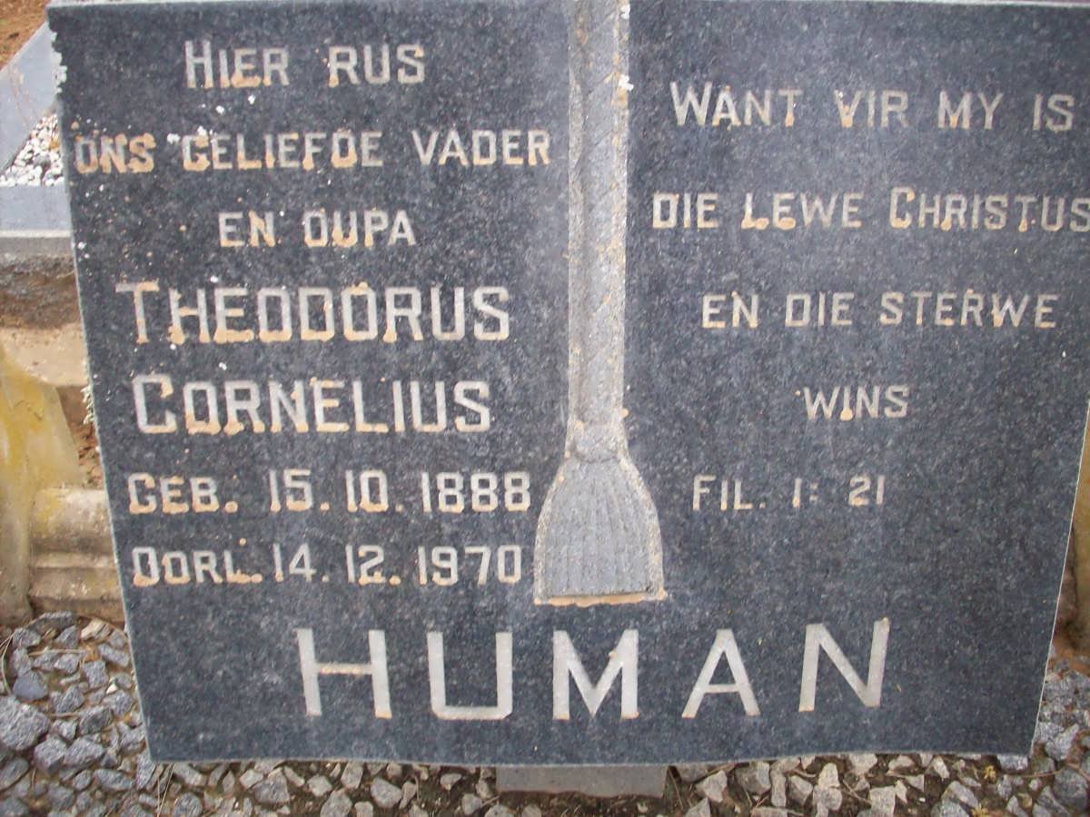 HUMAN Theodorus Cornelius 1888-1970