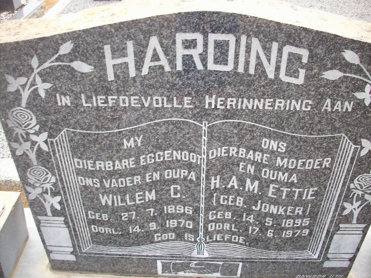 HARDING Willem C. 1896-1970 &amp; H.A.M. Ettie JONKER 1895-1979