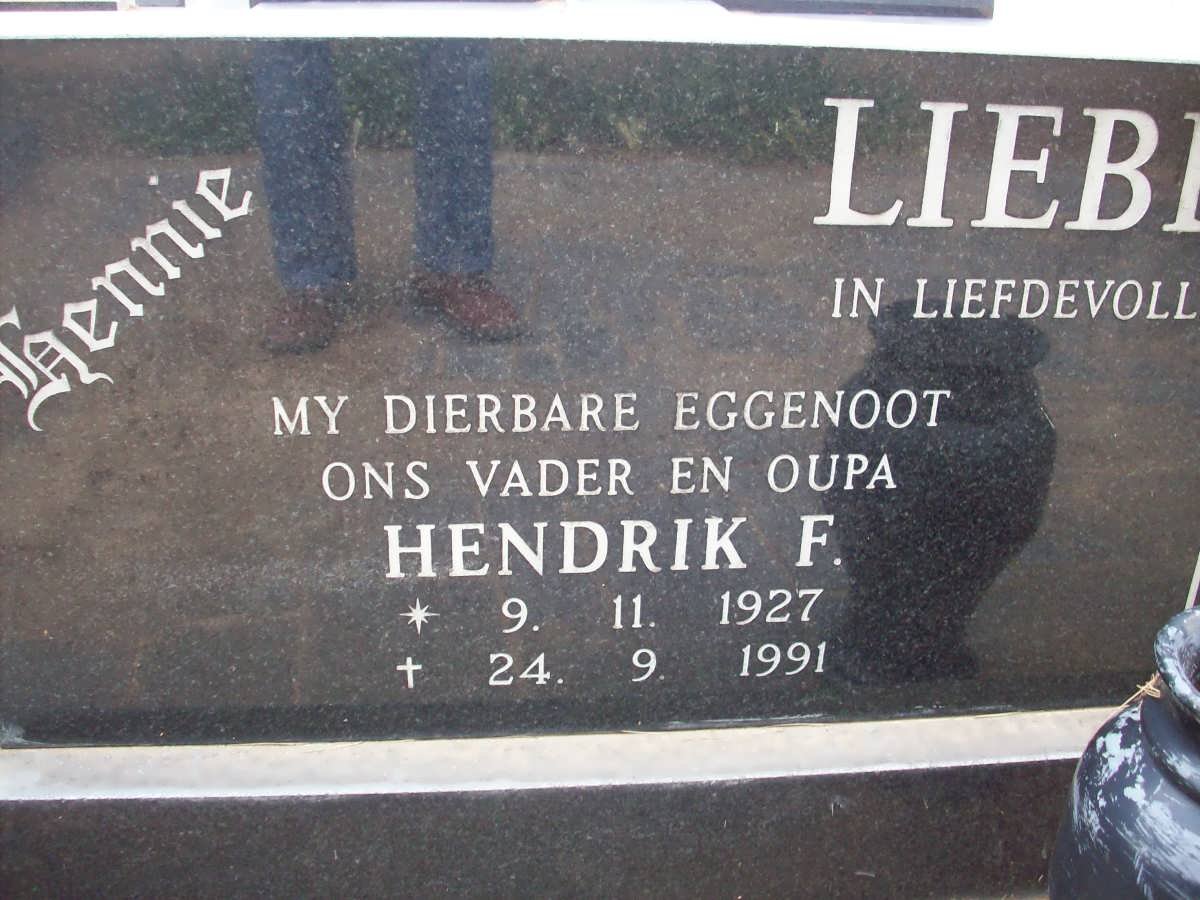 LIEBENBERG Hendrik F. 1927-1991